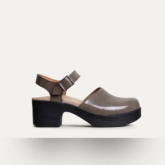 Calou Stockholm Dolores Clog Patent Leather Gray Size 10 - Picture 7 of 7